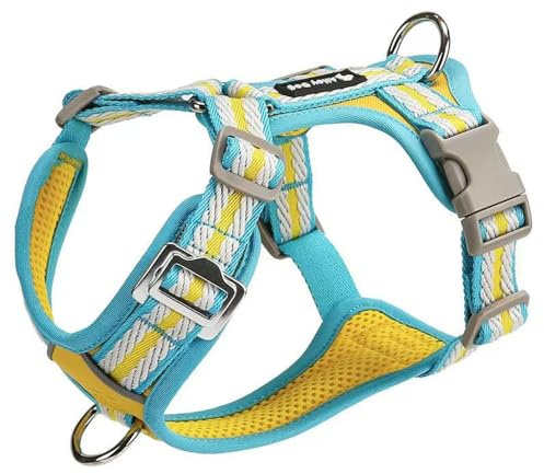 Harnais Ajustable spécialement conçu pour Les Boxer. Ce Harnais Anti-Traction de Type Gilet est doté d'un Anneau en D métallique et d'un Tissu en Maille Douce et Respirante. C L