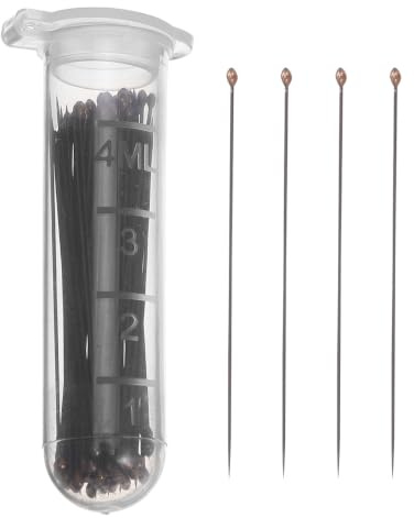 FRCOLOR Épingles Entomologiques Noires en Acier Inoxydable, Kit D’aiguilles de Fixation pour Spécimens D’insectes, Amortissement Précis Anti-reflets, Accessoires pour Laboratoire