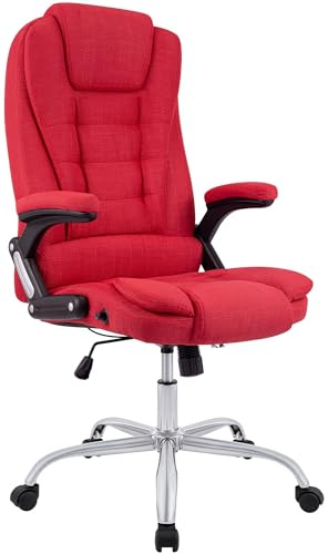 CLP Sedia Ufficio Ergonomica Thor, Girevole con Schienale Inclinabile, Design Moderno, Regolabile in Altezza 49-59 cm, Carico Max 150 kg, Colore:Rosso