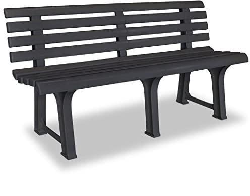 vidaXL Gartenbank 145,5 cm Kunststoff Anthrazit