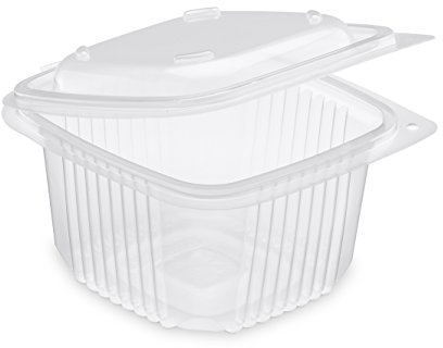 GUILLIN - ONDIPACK SACHET DE 50 Boîtes 375cc Micro-Ondables à Couvercle Charnière, 12,3 x 11,4 x 7,1 cm, Translucide