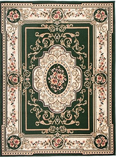 Carpeto Orientteppich Teppich Grün 200 x 300 cm Medaillon Muster Kurzflor Verona Kollektion