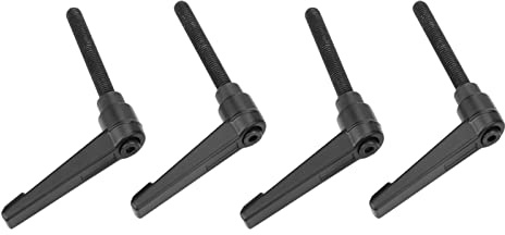 4 Stück Spannhebelgriffe Verstellbare Griffe Für Maschinen Außengewinde Edelstahl M6 Schwarz (50 mm) Spannhebel Spannhebelgriffe Für Werkstatt Werkzeuge Metallbearbeitung