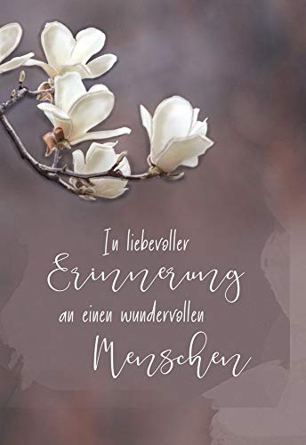 KE - Trauer-Karte, Beileidskarte, mit Umschlag, DIN B6, einfühlsame Anteilnahme-Karte, zur Beerdigung, Motiv: Liebevoll