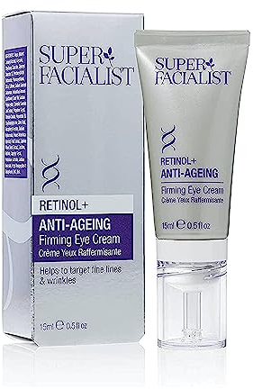 Super Facialist Retinol+ Anti-Aging Restoring Eye Cream – Retinol Serum mit Kollagen Boosting White Lupin Seeds für feine Linien & Falten, Veganfreundliche Anti Aging Gesichtscreme, 15 ml