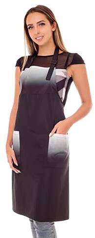 Untitled Original AMBRE Friseurschürze mit Taschen - Höhenverstellbar - Aus glänzendem Taft (100% Polyester) - Für Salon, Küche & Gastronomie