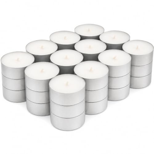 HLKauf Teelichter XXL | 8 Std | weiß ohne Duft - Großpackung 36-144 STK. | 40g Wachsgewicht | aus Paraffinwachs - Jumbo Teelichte, Maxiteelichter, Maxilichter
