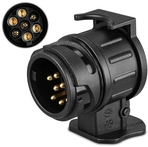 AUTOZOCO Adattatore Spina Rimorchio da 13 a 7 Pin, Convertitore Connettore Rimorchio da 13 a 7 Pin, Connettore Rimorchio, Adattatore Luci Rimorchio, da 13 a 7 Pin, Impermeabile