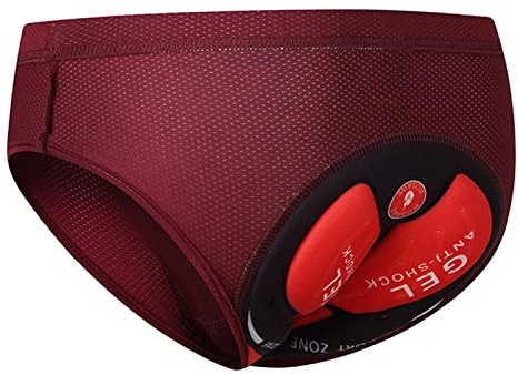 Perfeclan Intimo da bici MTB, slip da bicicletta Slip da imbottiti da uomo per accessori da per bici pieghevoli, Rosso intenso M