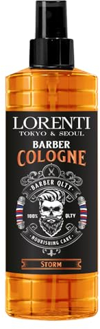 LORENTI TOKYO & SEOUL Barber Cologne 400 ml STORM | After Shave Spray per uomini | Rasatura da uomo – Barber Eau de Cologne con pratico dispenser di pompa, rinfrescante e nutriente – EDC