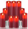 Da by LED Candles Without Flame Flashing Remote Control Electric Fake Candles, Outdoor Waterproof Battery Candle Timer Control, 9 red Packaging
