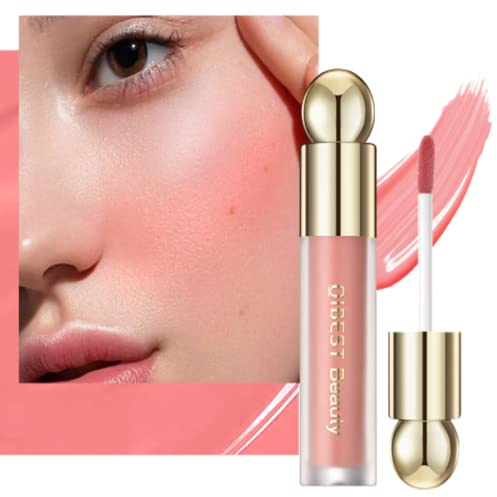 Blush liquide pour les joues, léger, naturel, formule crémeuse et soyeuse, velours très pigmenté, éclaircissant, maquillage blush résistant à l'eau, longue tenue (04# APRICOT)