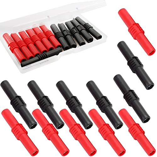 RUNCCI-YUN 12 stycken banankontakter koppling, isolerad banankoppling, uttag på uttag dubbelt bananuttag för 4 mm banankontakt förlängningsadapter multimeter högtalare