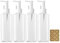 Apstaqeoo 4Pcs 150ML Empty Lotion Dispenser Refillable Clear Plastic Oval Travel Bottles Makeup Cosmetic Flat Container Dispenser with Pump Head & Label for Gel Cream Shampoo Massage Cleansing Oil