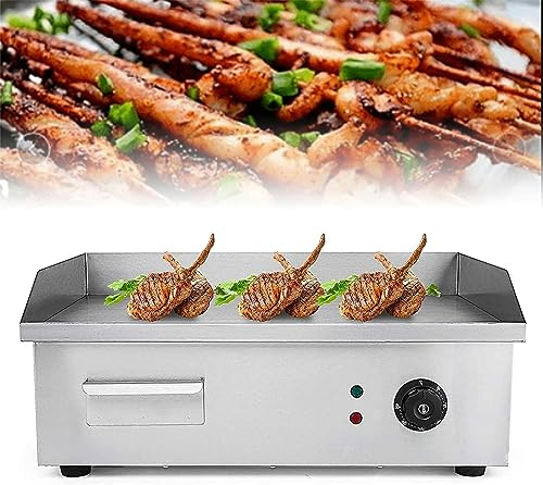BTURYT Piastra Elettrica da Appoggio da 3000 W, Piastra Riscaldante Commerciale in Acciaio Inossidabile con Temperatura Regolabile da 50 A 300 ℃, Teppanyaki per Cucinare Bistecche, Uova, Frittelle