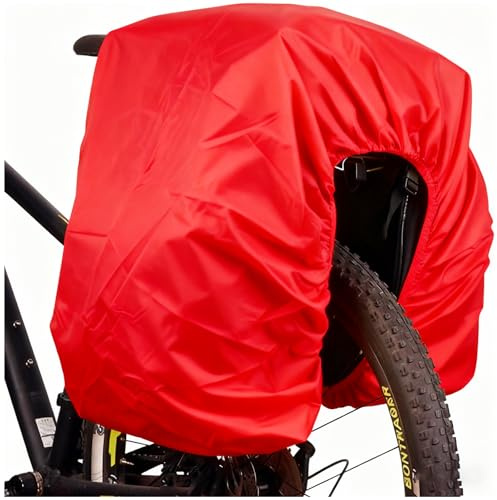 VAOLOAV 100L Regenhülle für Regenüberzug Rahrradkorb Fahrradtasche Gepäckträger wasserdichte Rot