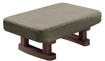 Kleiner Fußhocker Ottomane, Samt-schuhbank, Rechteckige Weiche Fußstütze mit Holzbeinen, Gepolsterter Tritthocker für Wohnzimmer, Eingangsbereich, Büro, Schlafzimmer(41x30x18cm(16x12x7inch), Coffee1)
