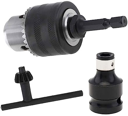 Portabrocas de metal, vástago de 1/4 pulgadas, adaptador de llave de impacto de 1/2 pulgadas, adaptador para atornillador de impacto, taladro eléctrico, accesorio de taladro de una sola mano,