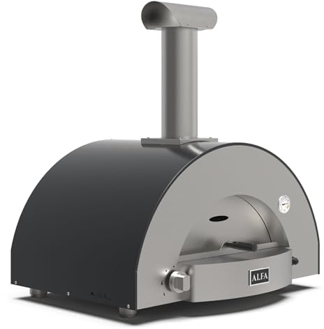 Alfa Forni Barbecue a gas Marca Modello Classico 2 Pizze ibrido Ardesia Grigio