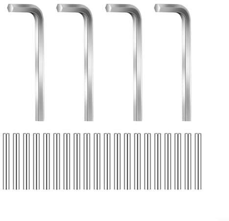 Kit di riparazione con perno di tensione per cerniera a molla viene fornito con 20 perni per mensole in acciaio inossidabile e 4 pratiche chiavi esagonali per riparazioni rapide
