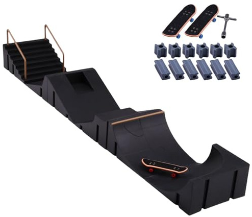 Skate Park Leksak - Tangentbordsramper, Finger Leksaksset | Hållbar skateboardramp, Finger Leksaksset Inklusive 6 Skateboard Ramper 3 Skateboard Finger för c