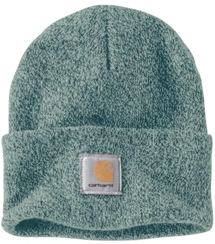 Carhartt Stickad mössa med påslag, grön sten/havsros, ribbstickad