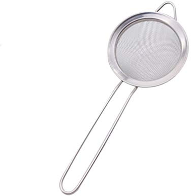 Stainless Steel Powder Sieve Tea Multi-functional Mover With Filter Tray Diameter 8.5 Cm 1pcs