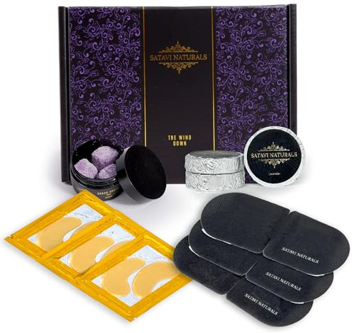 Spa Gift Set for Women – Lavender Aromatherapy Shower Steamers, Sugar Scrub, 24K Gold Eye Masks & Steam Eye Mask | Self Care & Relaxation Gift Box for Stress Relief at Home