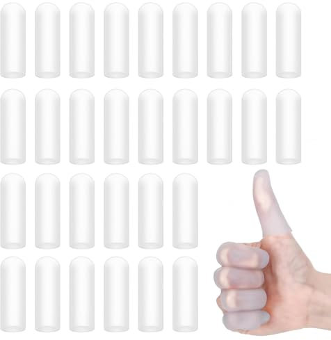 Thoquene 30 Stück Fingerkuppenschutz nach Verletzung, Fingerschutz Silikon, Wasserdicht Daumenschutz