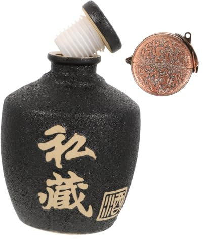 KICHOUSE Tarro De Licor Hogar 1 Litro De Cerámica Tapa Sellada, Recipiente Para Licor Vacío De Barro, Sello Hermético, Uso Doméstico