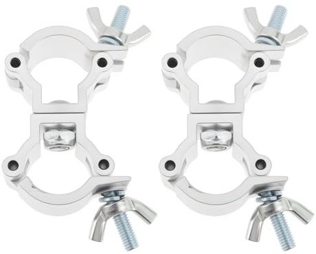 Be In Your Mind 2 x drehbare Doppelkupplungsklemmen, Aluminium, Drehgelenk, Doppelringschnalle für 18–21 mm Rohre