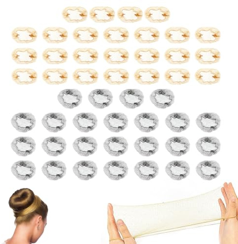 OUDQFCJ 50 piezas Redecillas invisibles, elásticas, reutilizables, de malla fina de nailon, Pelo Ballet, Donut, Gimnasia Rítmica, Camarera Enfermera Bailarina de Ballet Azafatas de Línea Aérea