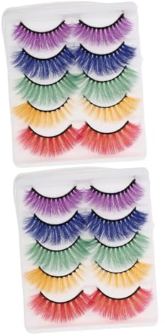 DEARMAMY 10 Cils Colorés Doux et Denses pour Maquillage et Cosplay Yeux Parfaits pour Fêtes et Halloween