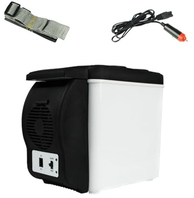 Klaisy Réfrigérateur électrique portable de 6 litres avec double contrôle de la température pour voiture, camion, réfrigérateur portable pour nourriture et boissons