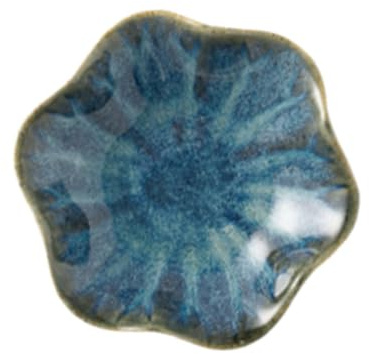 Perfeclan Porta cucchiai a Forma di Fiore, Porta Gioielli, Vassoio, Posate, Piatto Decorativo, Piatto per Salse, Vassoio portaoggetti in Ceramica per Donne, Blu