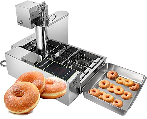 Automatic Donut Maker, Digital Temperature Control, 5.5L Hopper, 4 Donuts Per Batch, Easy Home Use