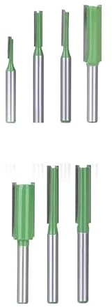 7pc/Set 6mm/1/4′′ Shank Straight Bit Tungsten Carbide Single Double Flute Router Wood Milling Cutter For Woodwork Tool New(7Pcs 6.35mm)