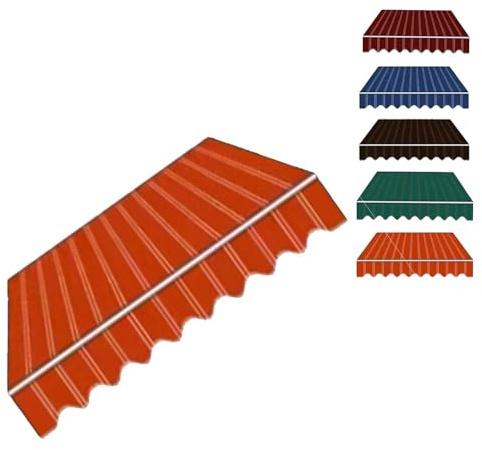 Tenda da sole retrattile per balcone, 200 x 150 cm, impermeabile, di ricambio, con bracci articolati, copertura rossa (250 x 200 cm)