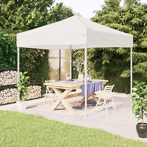 Partyzelt Faltbar Weiß 3x3 m, Wasserdicht UV-Schutz, Stahlrahmen, Gartenpavillon für Outdoor-Veranstaltungen, Familientreffen, Picknicks, Camping