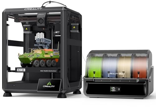 Creality K2 SE Combo 3D Printer, Support Multicolor Printing with CFS, 500mm/s High-Speed, Smart Auto Leveling, Solid Metal Build Frame, Fully Assembled, Next-Gen Extruder, 220×215×245mm Build Volume
