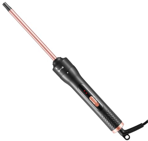 Lockenstab Kleine Locken, Haglater Mini Lockenstäbe 9mm, Dünner Lockenstab Dünn enge Locken, 40s Schnelles Aufheizen, 2 Temperatur 180°C/210°C, Lockenwickler für Kurze/Lange Haare