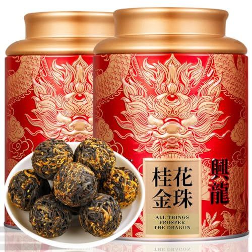 Perles De Thé Noir Osmanthus | Arôme Intense | Cadeau De Thé Noir Chinois Traditionnel 500g / 17,64oz