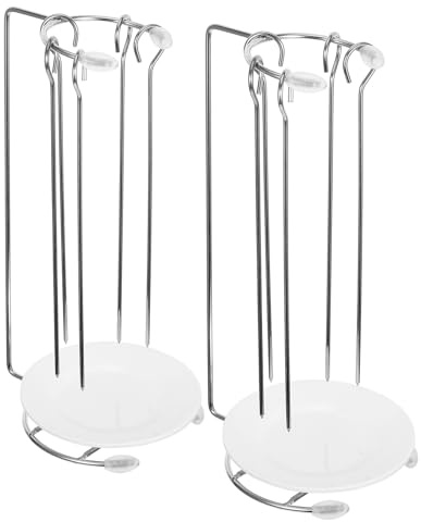 GETAJGHSD Soporte para Brochetas de Barbacoa de Acero Inoxidable, 2 Piezas 10 Púas, Estante Práctico para Colgar y Cocinar Carnes en Parrilla, Accesorios para Barbacoa y Picnic