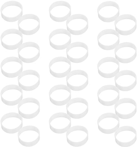 Gadpiparty Bridas de Goma para Cables Electrónicos de Silicona Elástica 12x5x0,6 Mm Blanco 200 Unidades para Organización y Gestión de Cables de Alimentación y Datos en Oficina y