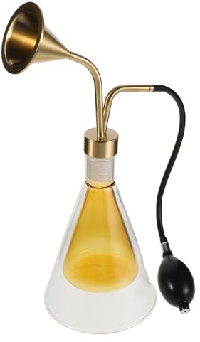 DRESSOOS Botella de Aroma de Doble Pared en Vidrio Bomba Manual y Frasco de Latón para Muestreo de Aceites Esenciales en Aromaterapia y Spa Color Aleatorio