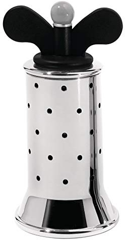Alessi Pfeffermühle aus Edelstahl mit Flügeln aus PA, schwarz