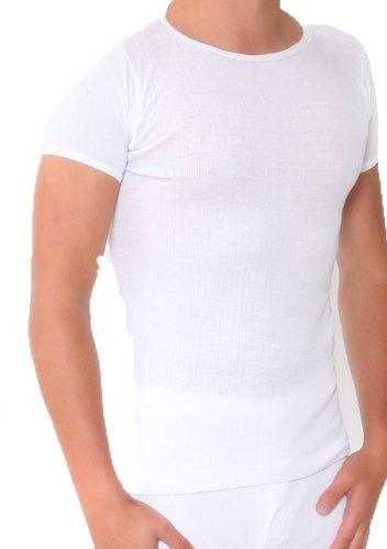 Twin Pack of Mens Thermal Short Sleeved Tshirt Size: 4XL (XXXXL) Colour: White