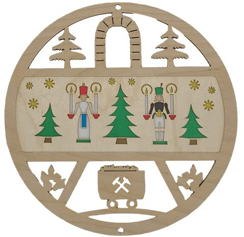 Rudolphs Schatzkiste Fensterbild Engel und Bergmann HxB= 15x15cm NEU Fensterbild Spanbaum Adventsstern Holz Seiffen Erzgebirge Stern Linde Fensterdeko Beleuchtung