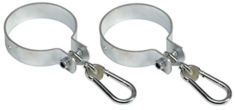 Gartenwelt Riegelsberger Lot de 2 crochets de balançoire de 12 cm de diamètre | Pour barre de porte et barres rondes - Acier galvanisé avec mousqueton et roulement en nylon