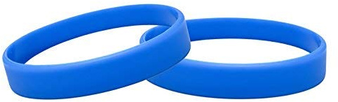 J&R - Braccialetti in Silicone, Misura Giovanile, Colori Assortiti, Confezione da 10, Blu